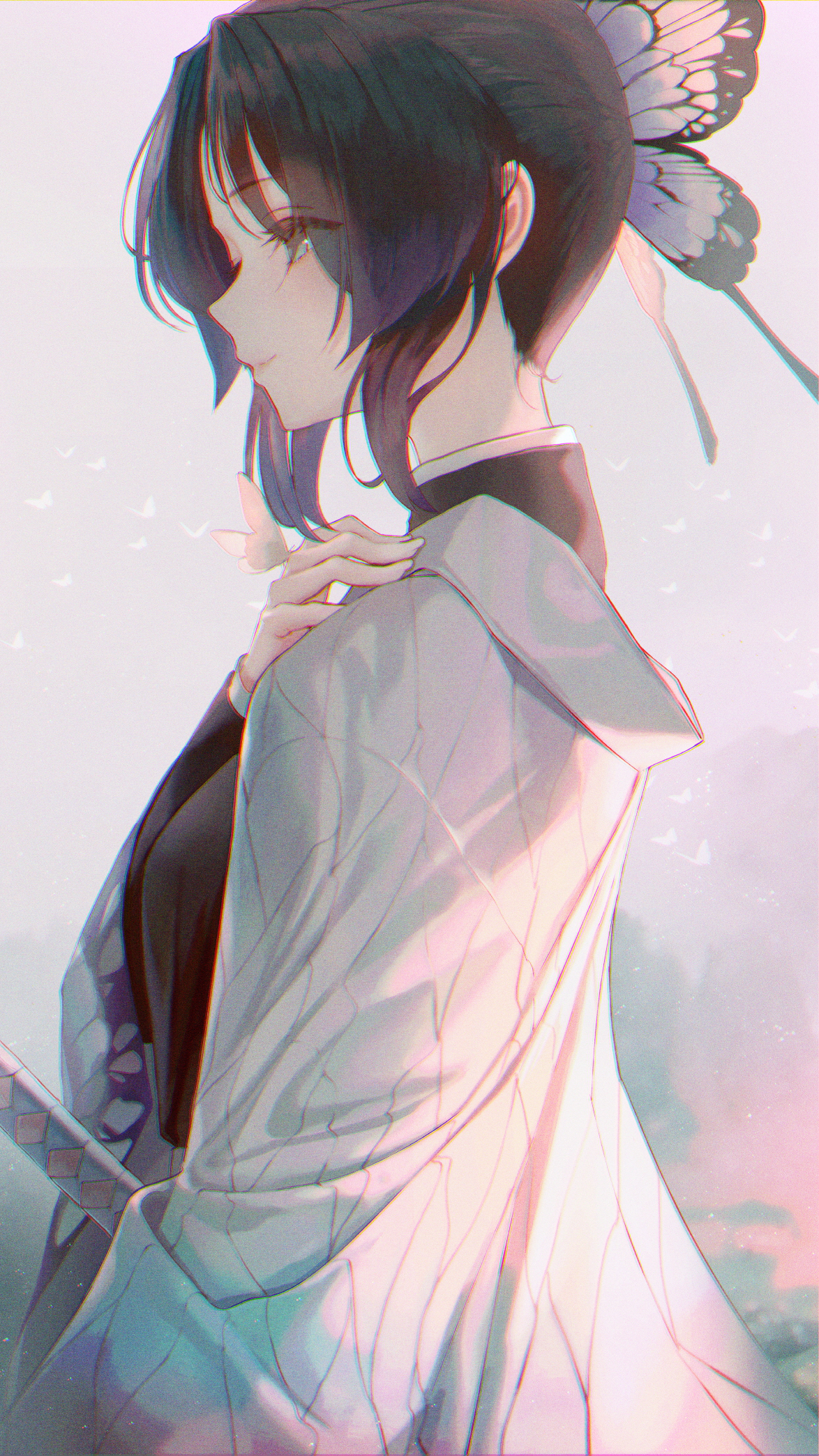 鬼灭之刃蝴蝶忍手机全面屏壁纸8P