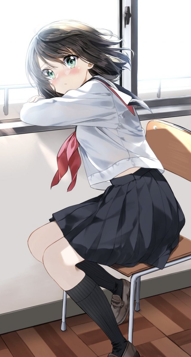 二次元黑发动漫女孩 40P