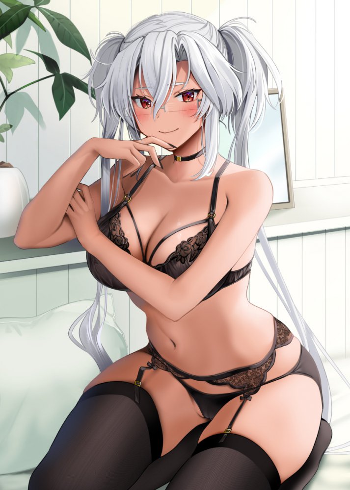 二次元动漫黑皮少女图片 40P