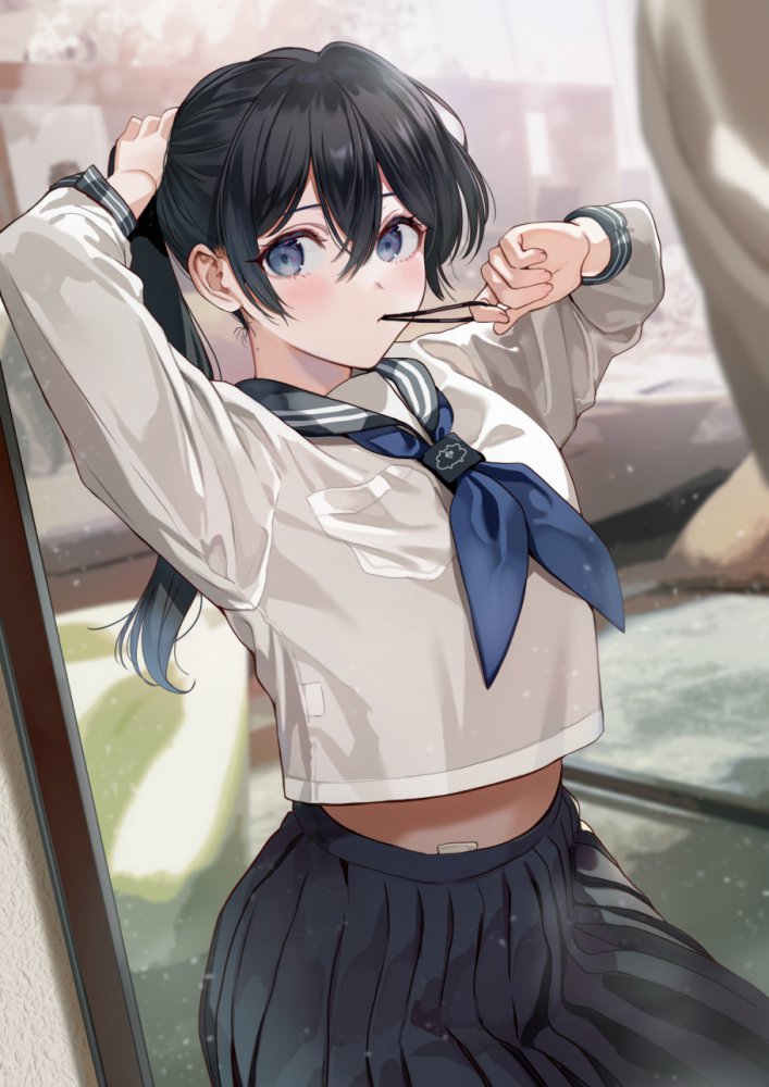 黑发二次元美女图片 40P