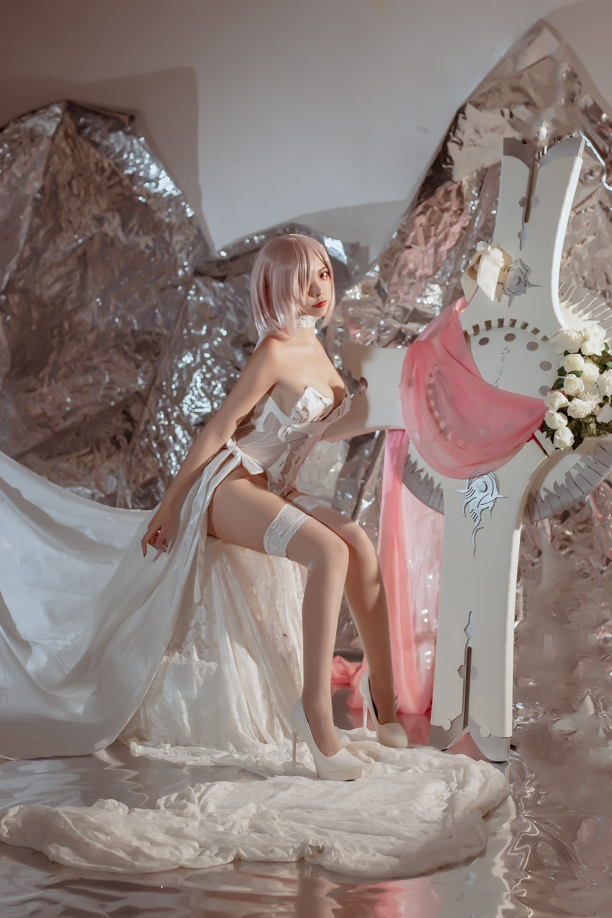 Cosplay：二佐Nisa-玛修婚纱 42P