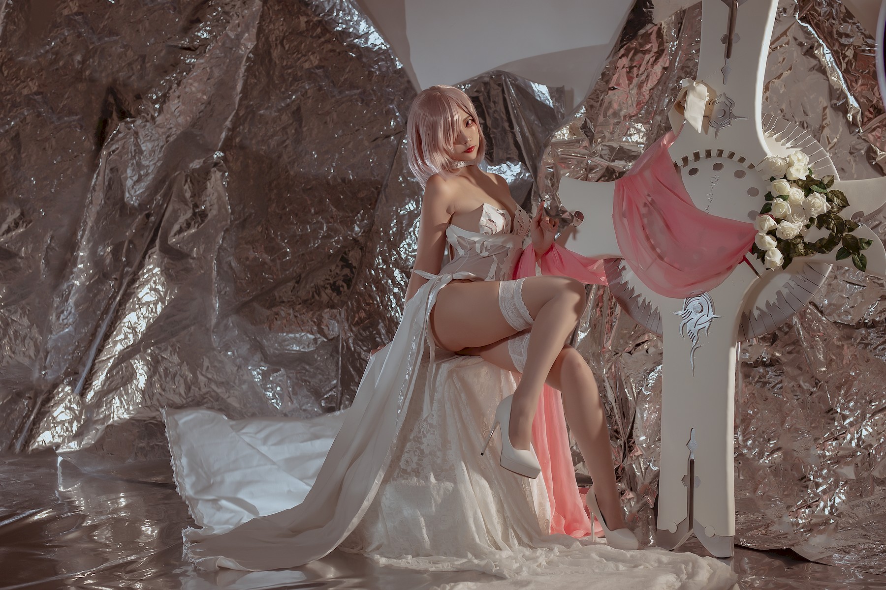 Cosplay：二佐Nisa-玛修婚纱 42P