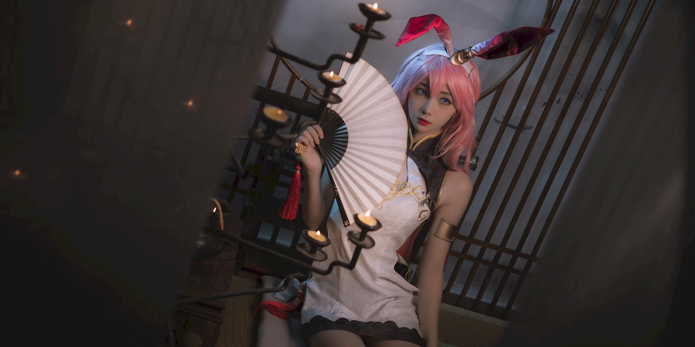 Cosplay：南桃Momoko - 八重樱旗袍 17P