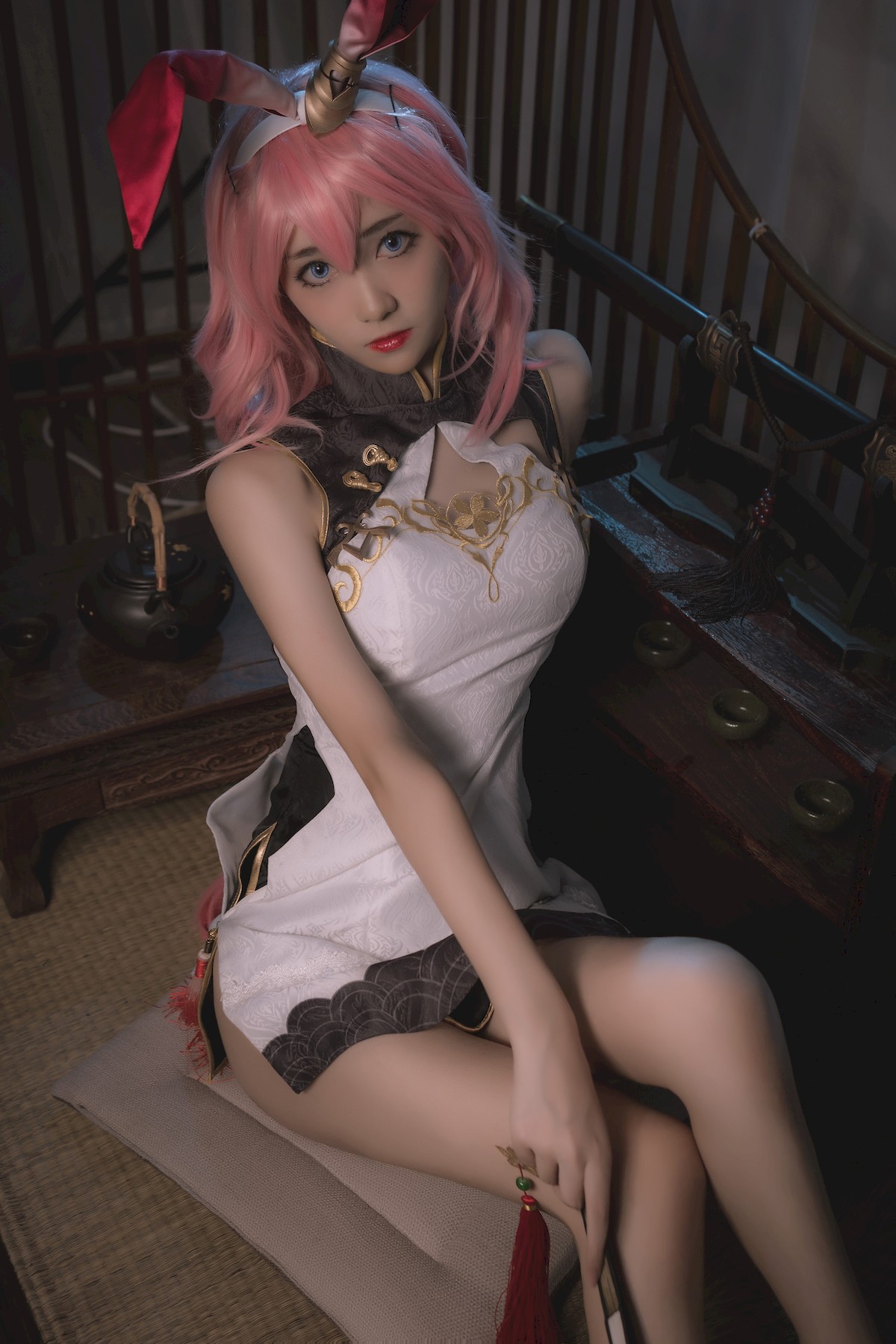 Cosplay：南桃Momoko - 八重樱旗袍 17P