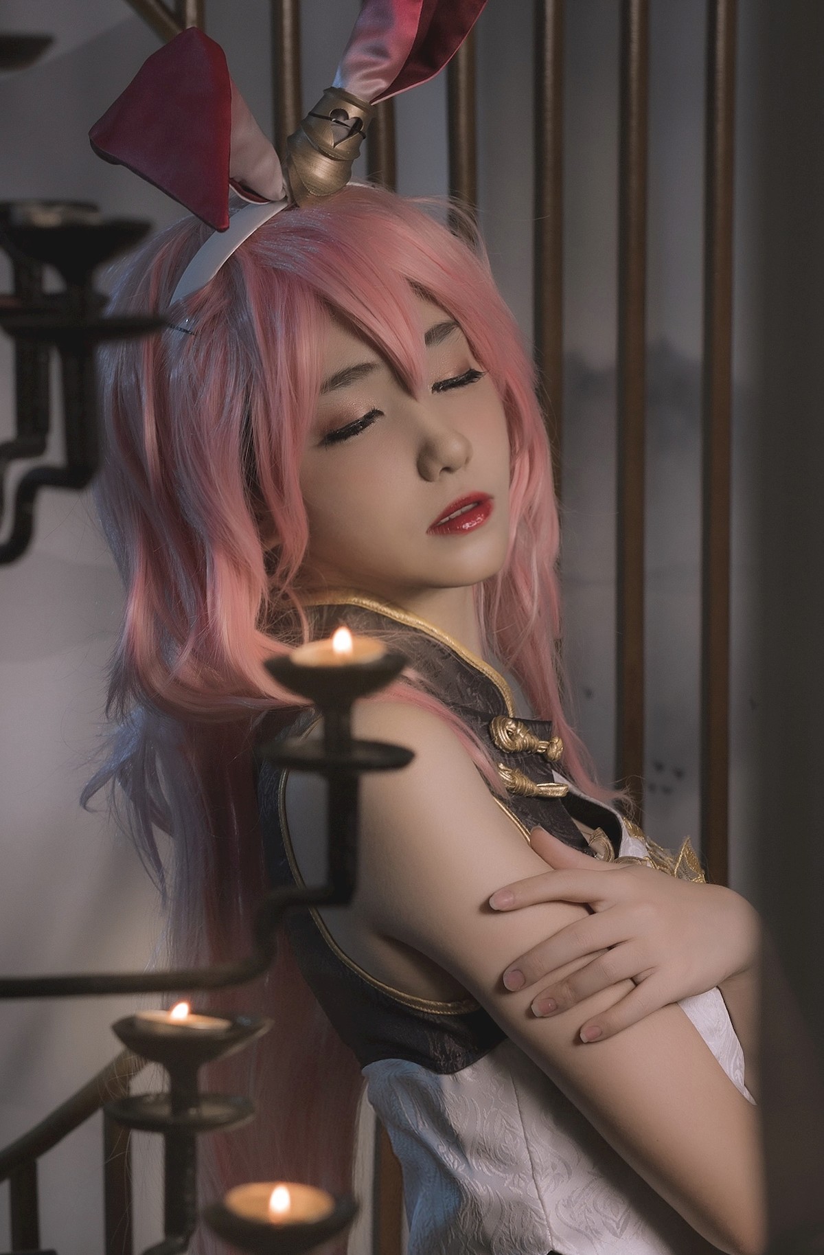 Cosplay：南桃Momoko - 八重樱旗袍 17P