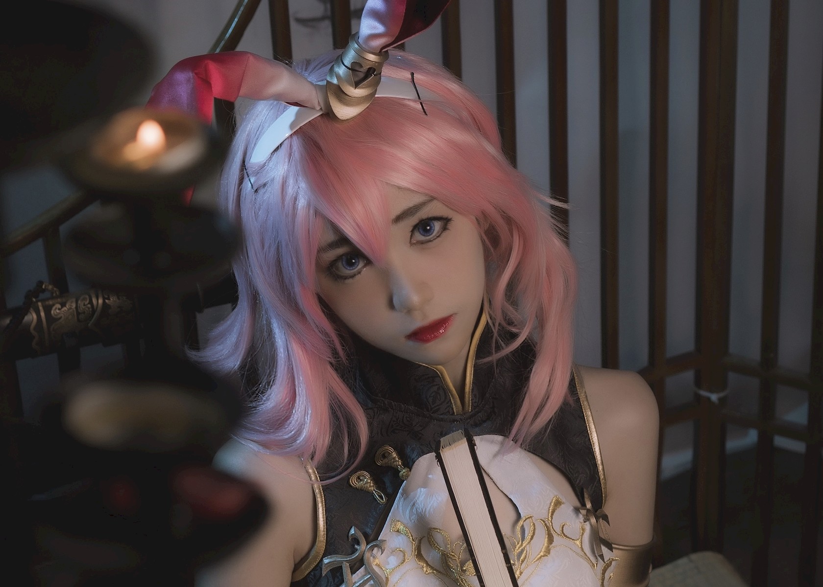 Cosplay：南桃Momoko - 八重樱旗袍 17P