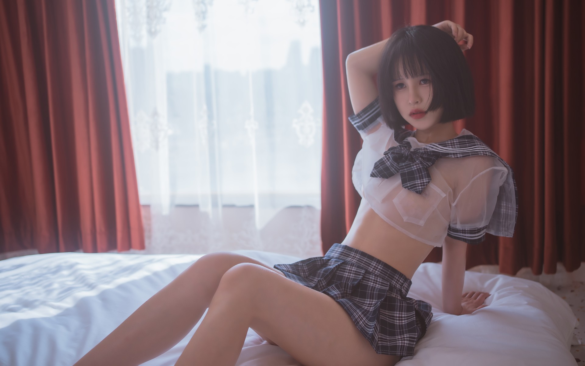 Cosplay：晕崽Zz 福袋 透明学生服 33P