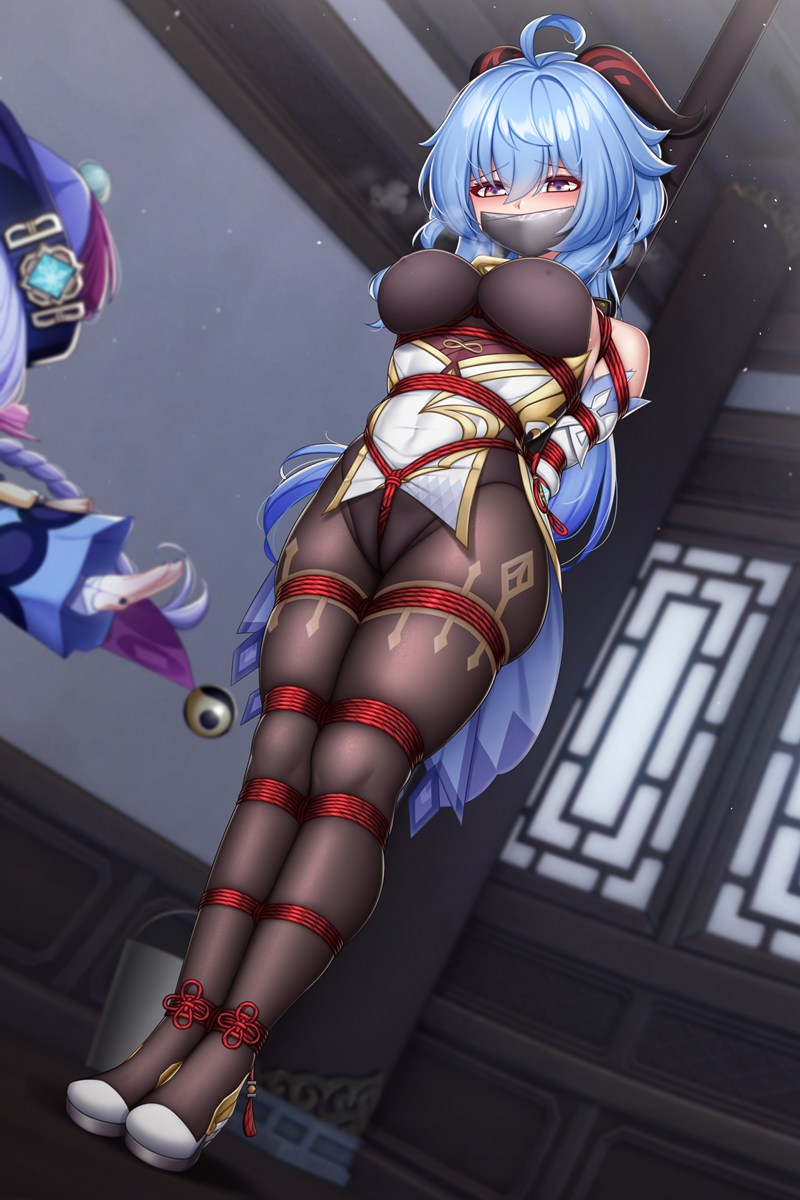 二次元绳艺图鉴Vol.19|45张感官遮蔽图|目隐×口具特写