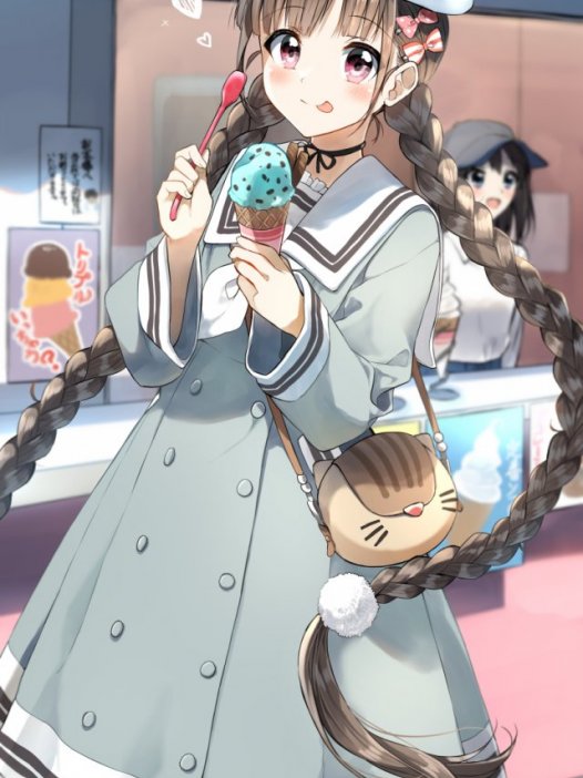 可爱动漫少女：吐舌头的动漫美女图片下载