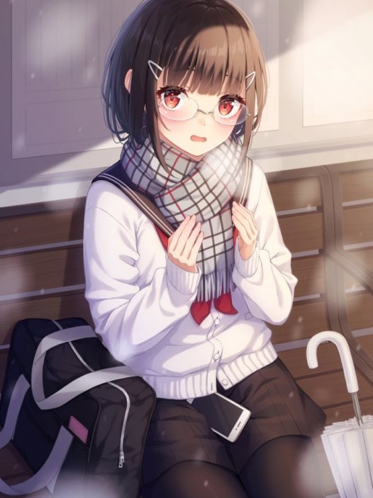 眼镜娘：好看的眼睛少女图片下载