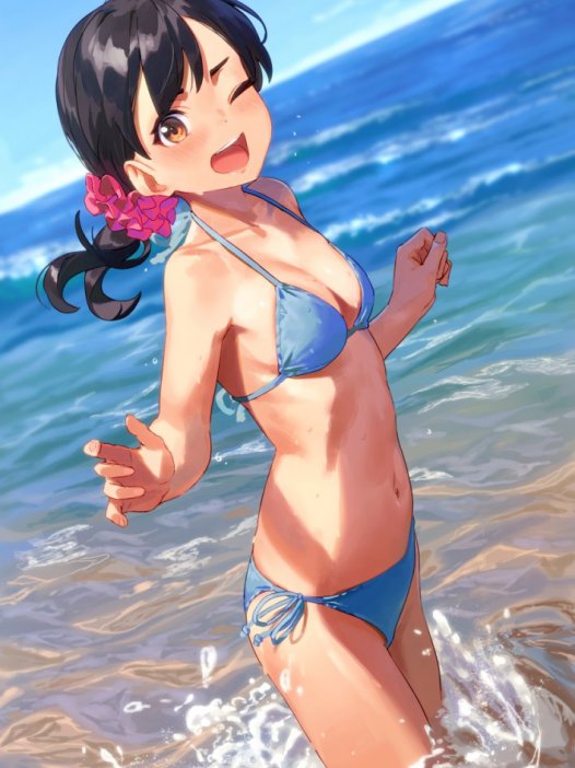 二次元妹子：黑发娘图片