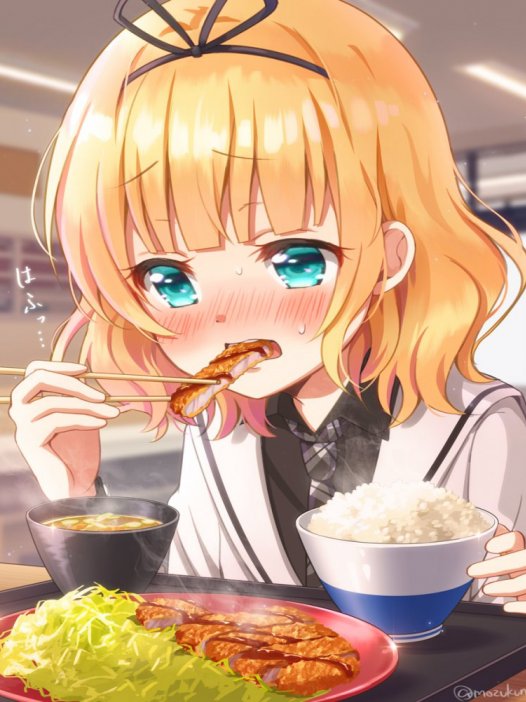 吃东西的动漫美少女 40P