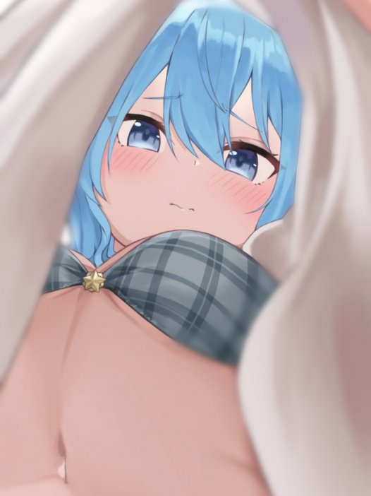 蓝色头发的二次元动漫女孩 40P